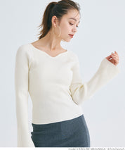 Bell sleeve knit top