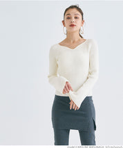 Bell sleeve knit top