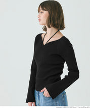 Bell sleeve knit top