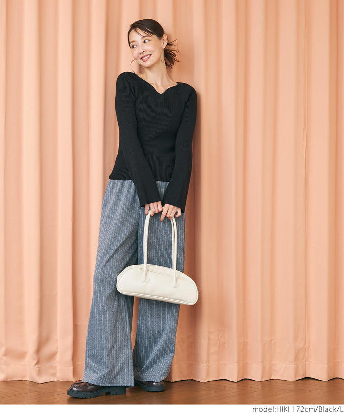 Bell sleeve knit top