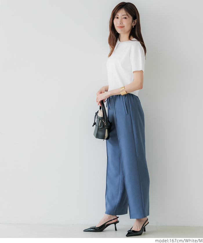 Summer Kint cropped puff-sleeve knit top