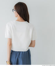 Summer Kint cropped puff-sleeve knit top