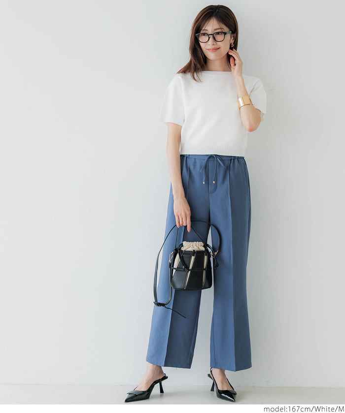 Summer Kint cropped puff-sleeve knit top