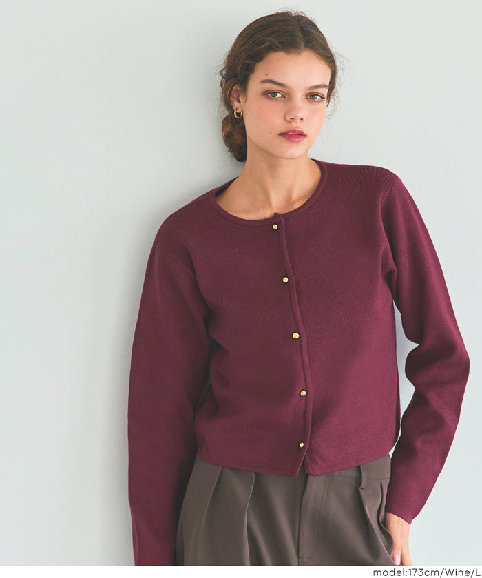 Gold button knit cardigan