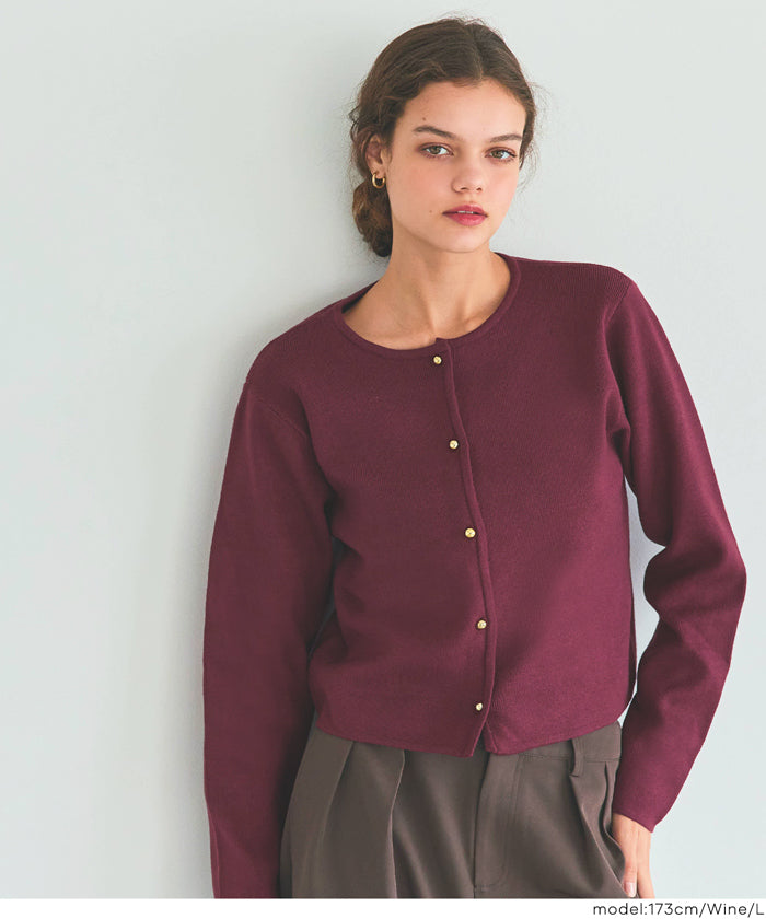 Gold button knit cardigan