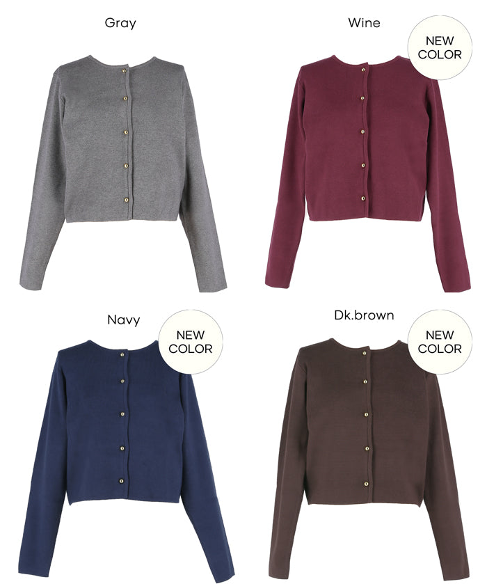 Gold button knit cardigan