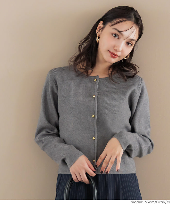 Gold button knit cardigan