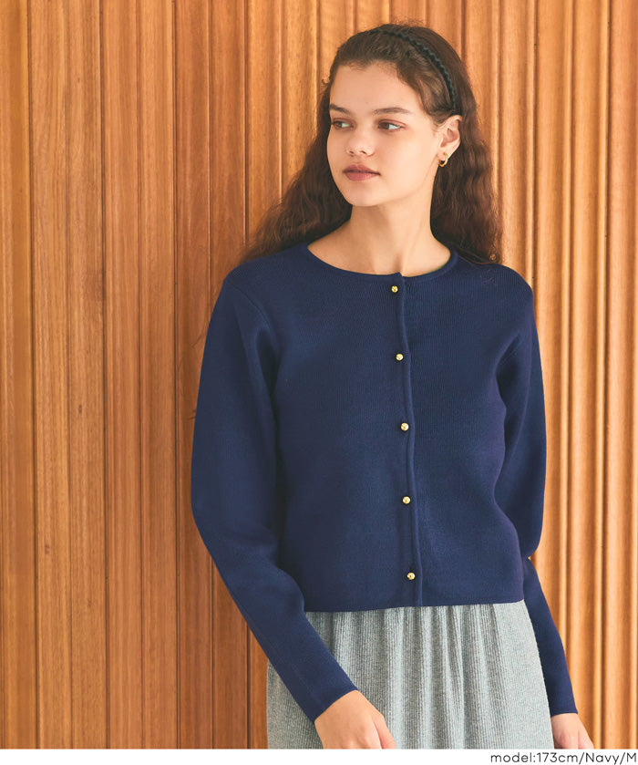 Gold button knit cardigan