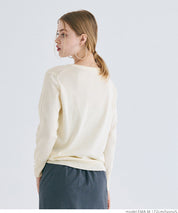 Pearl cuff V-neck knit