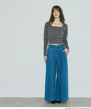 Cool Sweet Square Neck Long Sleeve Knit Cardigan