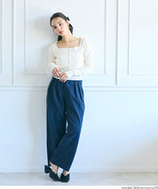 Cool Sweet Square Neck Long Sleeve Knit Cardigan