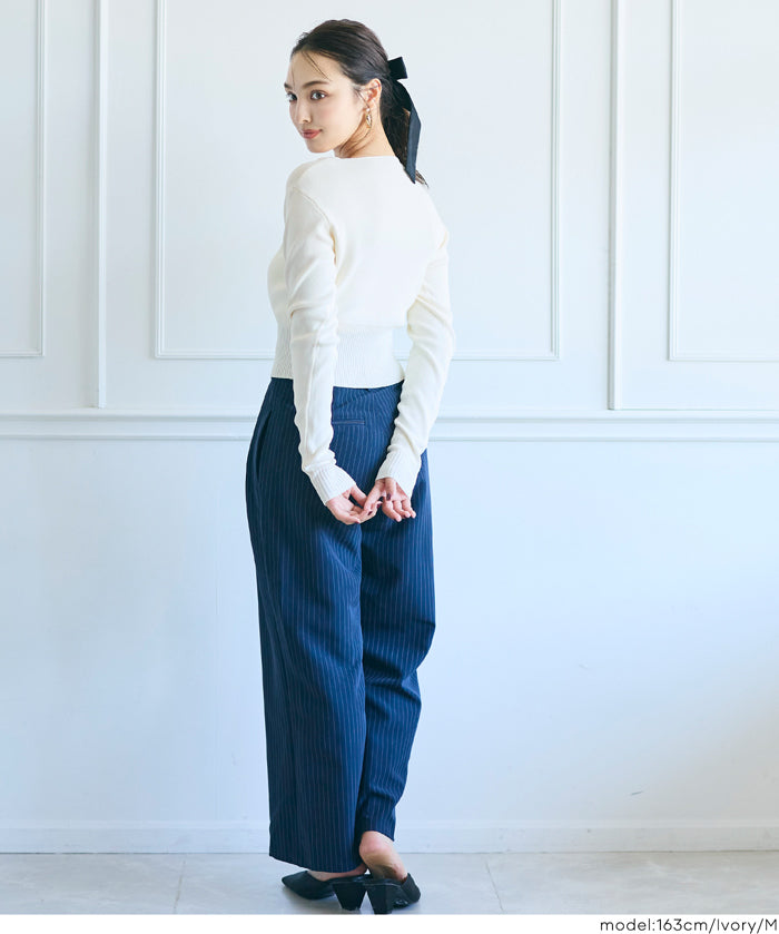 Cool Sweet Square Neck Long Sleeve Knit Cardigan