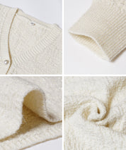 細閃針織V領開衫