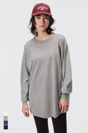 圓弧下擺長袖針織上衣