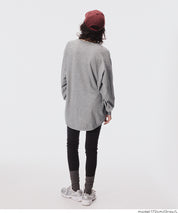 圓弧下擺長袖針織上衣