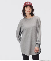 圓弧下擺長袖針織上衣