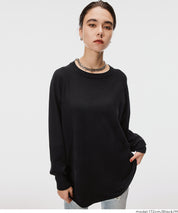 圓弧下擺長袖針織上衣