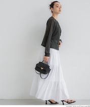 Temperament gold button sheer thin knitted long-sleeved cardigan