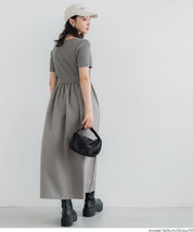 Boat Neck Knit Top Panel Dress