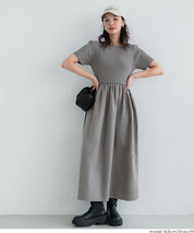 Boat Neck Knit Top Panel Dress
