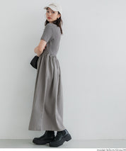 Boat Neck Knit Top Panel Dress
