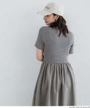 Boat Neck Knit Top Panel Dress