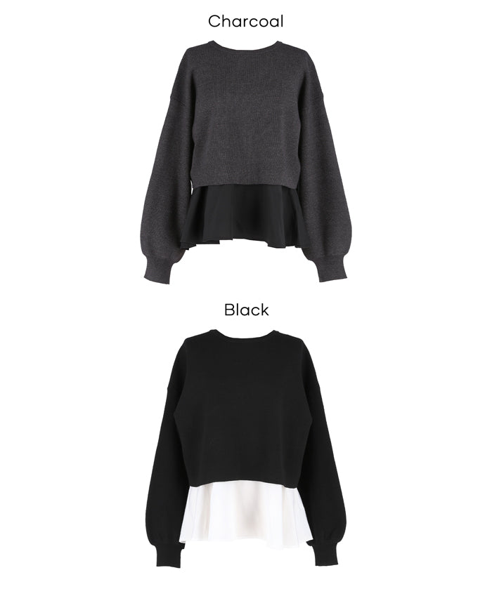 Two-piece knitted cardigan with a bow at the back + inner shirt