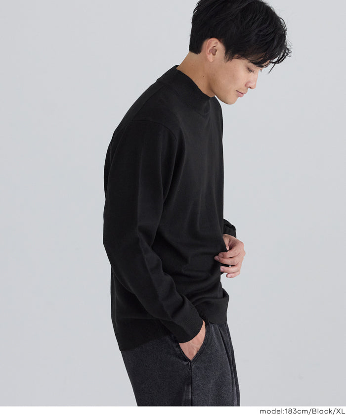 男裝極簡風半高領針織上衣