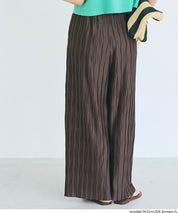日系寬版 水波紋薄款多色休閒褲  (Wave pleated pants)
