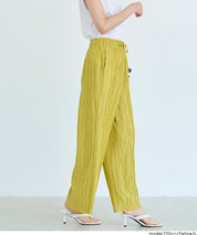 日系寬版 水波紋薄款多色休閒褲  (Wave pleated pants)