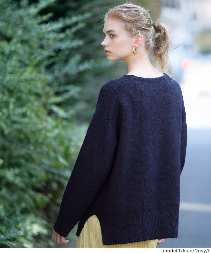 Fufuyaku style V neck top dress sexy style V neck side slim top dress long sleeves female 