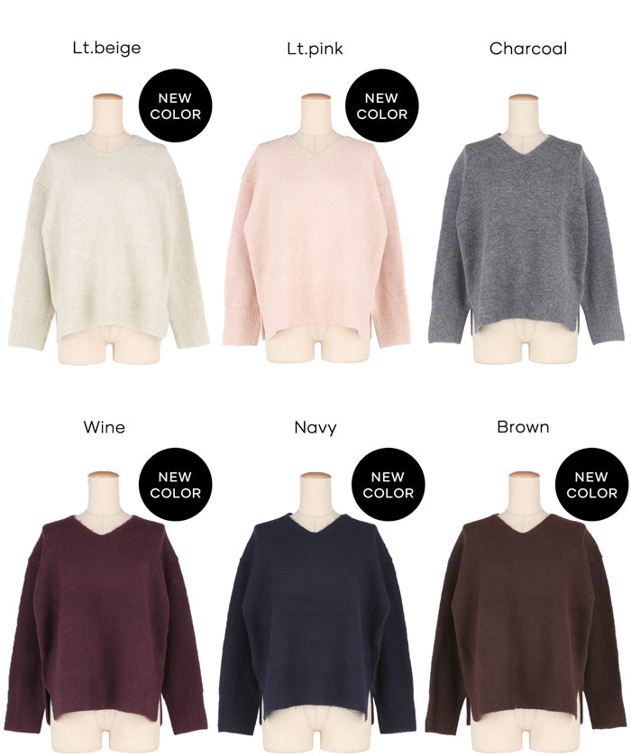 Fufuyaku style V neck top dress sexy style V neck side slim top dress long sleeves female 