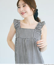 【期間限定價格】 楊柳抽褶日系荷葉背心連身褲 (Shirring All-in-One)