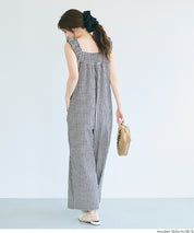 【期間限定價格】 楊柳抽褶日系荷葉背心連身褲 (Shirring All-in-One)