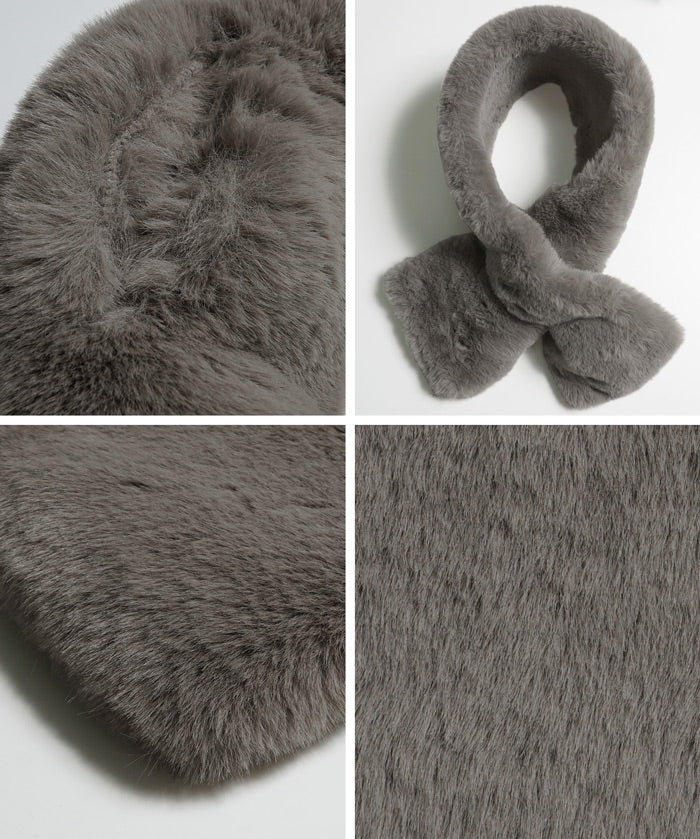 童裝柔軟毛交叉圍脖圍巾 親子裝