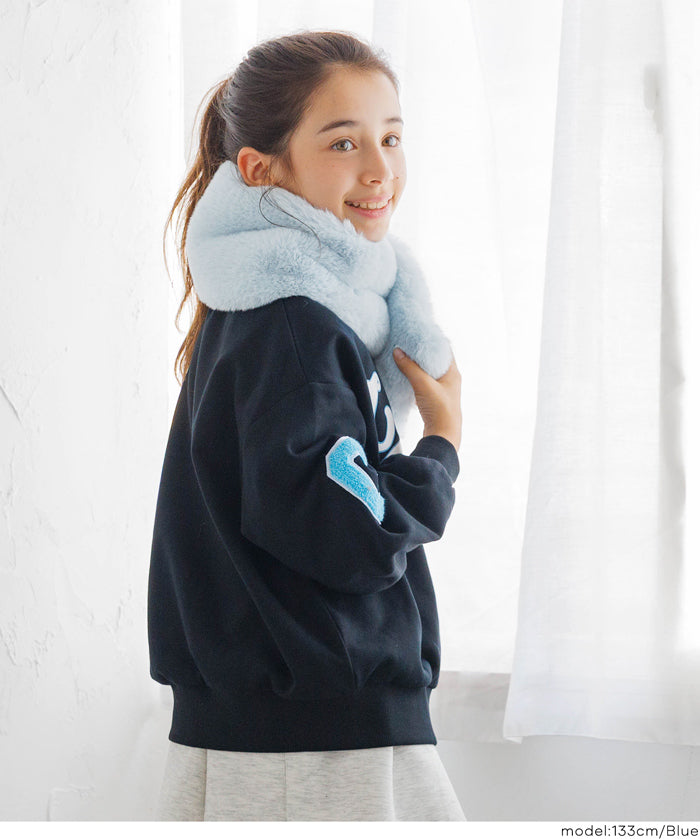 童裝柔軟毛交叉圍脖圍巾 親子裝