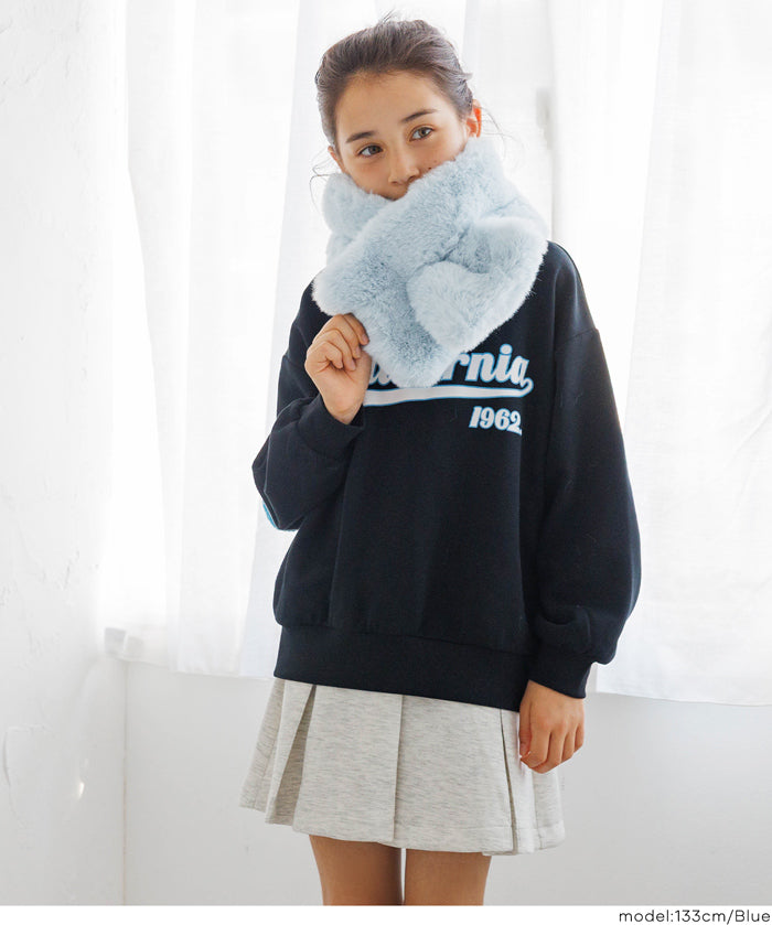 童裝柔軟毛交叉圍脖圍巾 親子裝