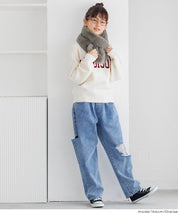 童裝柔軟毛交叉圍脖圍巾 親子裝