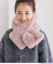 童裝柔軟毛交叉圍脖圍巾 親子裝
