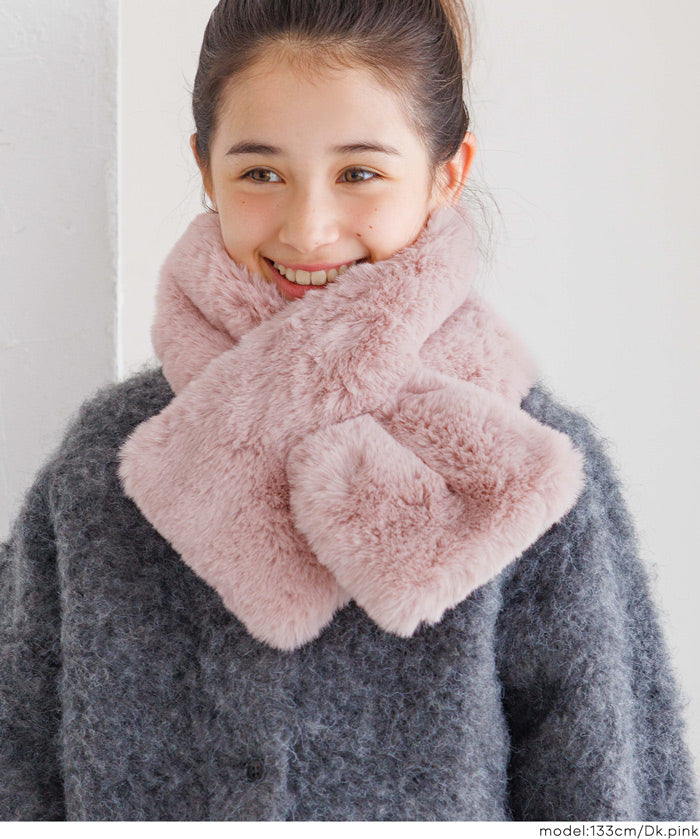 童裝柔軟毛交叉圍脖圍巾 親子裝