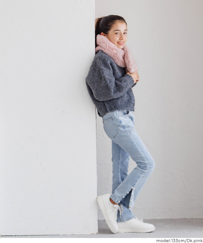 童裝柔軟毛交叉圍脖圍巾 親子裝