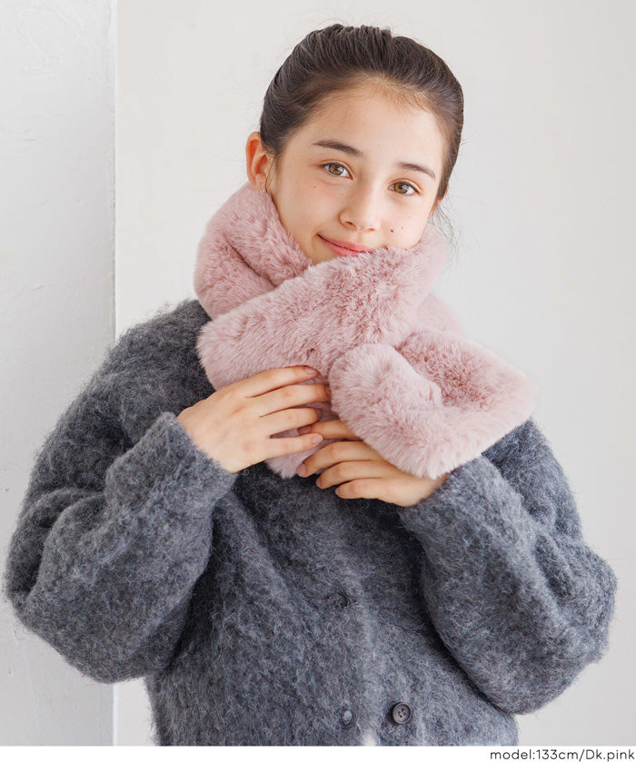 童裝柔軟毛交叉圍脖圍巾 親子裝