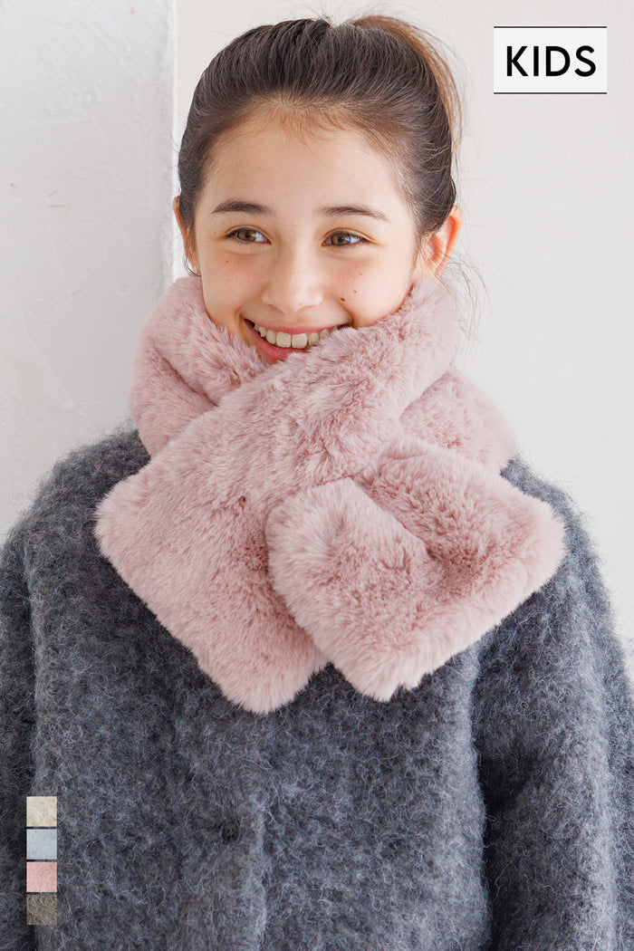 童裝柔軟毛交叉圍脖圍巾 親子裝