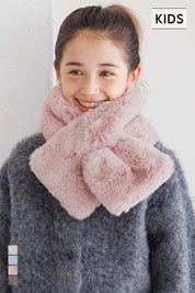 童裝柔軟毛交叉圍脖圍巾 親子裝