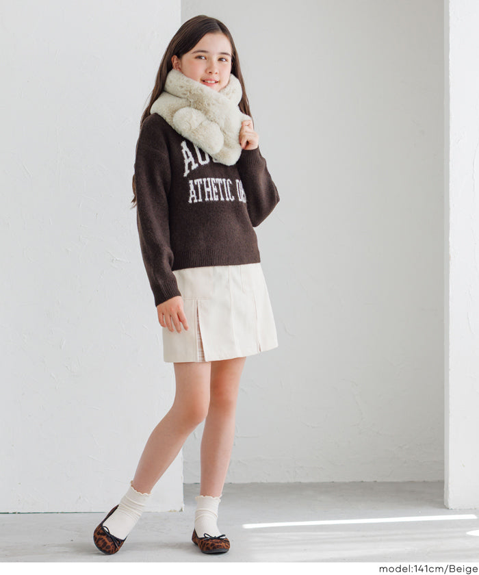 童裝柔軟毛交叉圍脖圍巾 親子裝