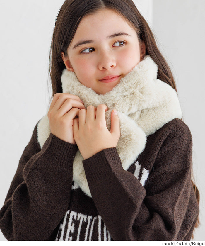童裝柔軟毛交叉圍脖圍巾 親子裝