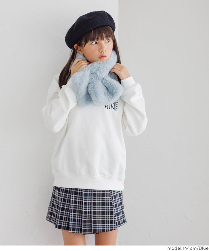 童裝柔軟毛交叉圍脖圍巾 親子裝