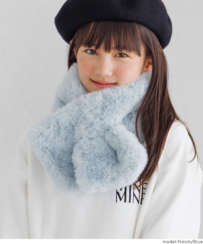 童裝柔軟毛交叉圍脖圍巾 親子裝