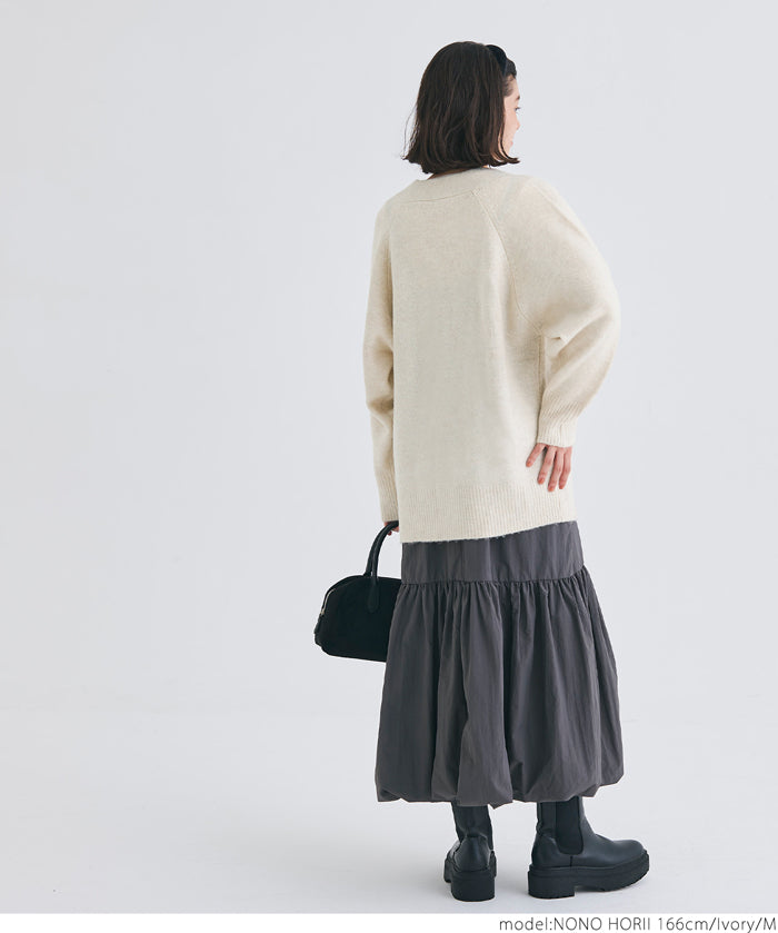 Yak-style raglan knit cardigan