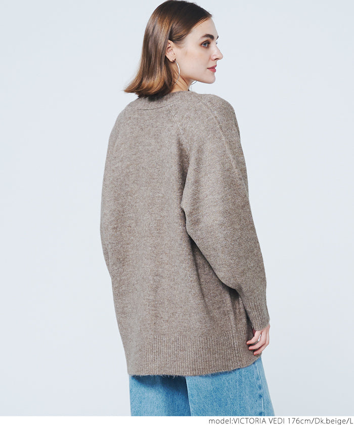 Yak-style raglan knit cardigan